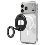 Spigen OM102 (MagFit) Magnetic Phone Holder Grip Double-Sided Magnet with Kickstand Bottle Opener for MagSafe & Pixelsnap Compatible with iPhone 17/16/15/14/13/12 Models, Pixel 10 Series - Black