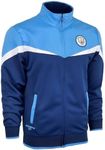 Icon Sports Boy's Manchester City Jacket With Zipper pockets, Licensed M. City Performance Track Jacket For Kids, Blue, Large