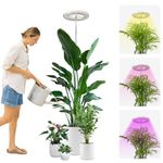 YUYMIKA Grow Lights for Indoor Plants, 72LED Full Spectrum Growing Lamp for Indoor Plants, 10 Brightness, 3/9/12Hrs Timer, 30~160CM Adjustable Telescopic Pole for Small Tall Plants, 1 Pack