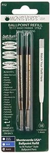 Monteverde Ballpoint Refill to Fit Parker Ballpoint Pens, Super Broad Point, Soft Roll, Black, 2 per Pack (P152BK)