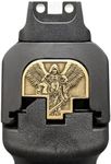 Milspin Slide Back Plate Compatible with Smith and Wesson M&P M2.0 Full Size and Compact and M&P Standard Full Size and Compact | Deep Engraved | Veteran Made in USA (Brass 3D St. Michael)