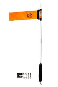 YakAttack VISICarbon Pro 360 Degree LED MightyMount and Hardware Kayak Fishing Visibility Flag, Orange (CPM+MMH)