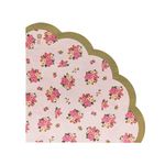 Talking Tables Pack of 50 Pretty Floral Napkins for Afternoon Tea | Birthday Party | Baby Shower | Wedding and Anniversary, Decoupage Truly Scrumptious Range, Paper, Pink, 33cm