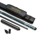 TROUFY Carbon Fiber Pool Cue with Case Combo,Carbon Billiard Cue Sticks Extension 12.5mm Tip (TR04)