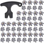 51 Pcs Golf Shoe Spikes Replacements Set 50 Golf Shoe Cleats Replacement & 1 Black Golf Cleats Spanner Metal Thread Screw 6 mm Dia Golf Cleats Replacement for Golf Player Golf Lover