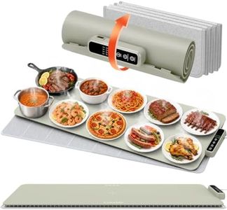 Colorlife Warming Mat for Food - Electric Warming Tray with Heat-Insulation Pad, 4-Level Temperature Settings & Hours Timer, Full Surface Stable Heating, Food Warmer for Kitchen Parties Buffet (Khaki)
