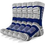 YUEDGE Men's 5 Pairs Athletic Socks Breathable Cushion Comfortable Casual Crew Socks Performance Multi Wicking Workout Sports Socks for Outdoor Walking Trekking Climbing Camping Hiking