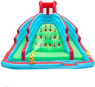 Sunny & Fun Ultra Climber Inflatable Water Slide Park – Heavy-Duty for Outdoor Fun - Climbing Wall, Two Slides & Splash Pool – Easy to Set Up & Inflate with Included Air Pump & Carrying Case