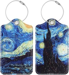 Luggage Tags for Suitcases, 2 Pack Cute PU Leather Luggage Tag TSA Approved with Stainless Steel Loop and Address Card Baggage Tag for Travel&Hotel Stays&Cruise Ships&Shipping and Mailing