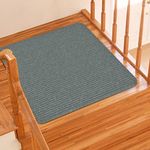 Lacut Stair Treads for Wooden Steps, Non-Slip Stair Runner Indoor Outdoor Stair Tread Mats Covers Pads, 31" x 31"Matching Staircase Step Runner for for Elders, Kids and Dogs (31" X 31", Light Grey)