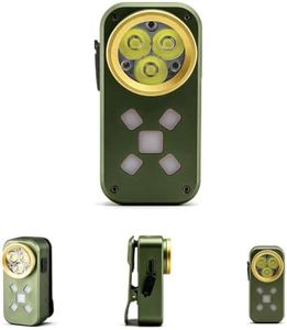 FOSFIS Rechargeable EDC Flashlight, Mini LED Flashights, 500 Lumens Portable Clip-on Light, Pocket Flashlights, Magnetic Small Keychain Flashlight for Signaling, Camping, Emergency (Green)