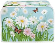 Eheartsgir Daisy Butterfly Toaster Cover Bread Maker Stain Resistan Cover Kitchen Small Appliance Cover Dust and Fingerprint Protection