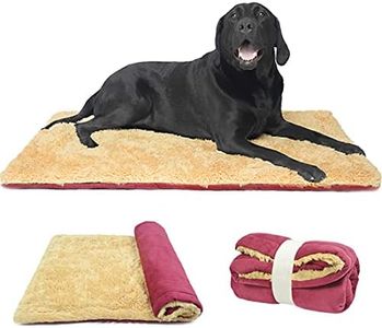 TVMALL Dog Bed Mat Soft Crate Pad Reversible Big Washable Sofas Cushion Pets Plush Kennel Pads Outdoor Travel, Camping, Car Mattress for Large Medium Small Dogs and Cats Sleeping, Red