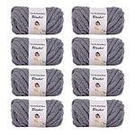 Chenille Chunky Yarn Arm Knitting Thick Bulky DIY for Knit Blanket Cushion Bed Sofa Home Decor (Dark Gray, 8-Pack, 2kg/4.4 lb, 192 yards)