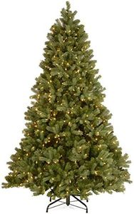 National Tree Company Pre-Lit 'Feel Real' Artificial Full Downswept Christmas Tree, Green, Douglas Fir, White Lights, Includes Stand, 7.5 feet