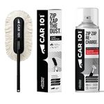 CAR101 Ultimate Zip Zap Combo – Car Duster + Recharge/Rejuvenator Spray | Ceramic Wax Infused | Duster with Rejuvenator for Restored Dust-Trapping Power | Scratch-Free Cleaning for Car & Bike