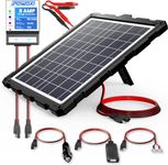 POWOXI Upgraded 20W 12V Solar Battery Charger car, Solar Panel Trickle Maintainer Kit with Smart PWM Charge Controller for Automotive, Motorcycle, Boat, Marine, RV,Trailer,Powersports, etc.