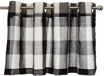 Lorraine Home Fashions 09570-V-00146 Black Courtyard Grommet Window Curtain Valance, Black, 53" X 18"