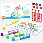 Shuttle Art Dot Markers, 10 Colors Bingo Daubers with Dot Coloring Book for Toddler Art Activities, Non-Toxic Washable Coloring Markers for Preschool Kids Learning Educational Supplies