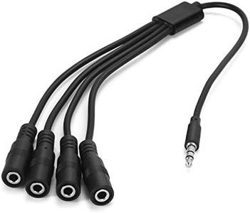 3.5mm Headphone Splitter Cable,ONXE 1/8 Inch AUX Stereo Jack Audio Splitter 1 Male to 2 3 4 Female Adapter Cable for Mp3 Player Mobile Phone Laptop, PC Headphone Speakers(Black)