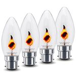 Long Life Lamp Company 4 x 3w Flicker Flame Candle Light Bulb B22 Bayonet