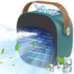 2024 Air Conditioner Portable- Rechargeable Personal Air Cooler with 3 Speeds, Mini Air Conditioner Fan, Quiet Desk Cooling Fan for Home, Bedroom, Travel, Office, Outdoor, Indoor(Green)