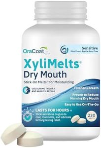OraCoat XyliMelts Dry Mouth Relief Stick-On-Melts for Sensitive Mouths, Mint-Free and Acacia Gum-Free with Xylitol, 230 Count, Non-Acidic, Day & Night User, Long Lasting 8-Hour Moisturizing Relief