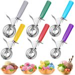 6 Pcs Cookie Scoop Set, Ice Cream Scoop Set, Multiple Size Disher Scoops, Professional 18/8 Stainless Steel Cupcake Scoop