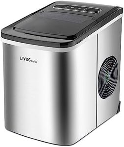 LIVINGbasics Ice Maker Countertop, 2L Water Tank, Stainless Steel Ice Making Machine, 26Lbs in 24Hrs, 9 Cubes Ready in 6-12 Mins