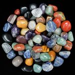 HindCraft Mix Crystals Tumble Stones Bulk Set Pocket Crystal Healing Gemstones Tumbled Collection Palm Stone Good Luck Charm Gift Craft Home Decor DIY Size: 20-25 mm | 13-pcs