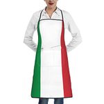 Italy Flag Aprons, Unisex Cooking Apron Bib Apron With Pockets For Home Kitchen Restaurant Bbq Baking