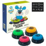 Talking Paws - Recordable Training Buttons for Dogs, Puppy & Pets. Free Stickers. Train Your Dog Easily To Press Buzzers And Voice What They Want To Do. The Perfect Present For Your Pet.