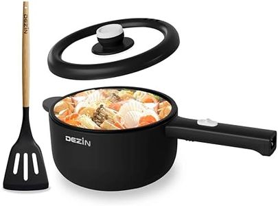 Dezin Electric Cooker, 2L Non-Stick Sauté Pan, Rapid Noodles Cooker, Mini Pot for Ramen with Power Adjustment, Dorm Room Essential (Egg Rack Included)