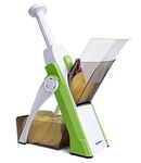 SUPMAKIN Safest Mandoline Vegetable Slicer/Chopper, Potato Chip Cutter, Multifunctional Veg Chopper with 4 Cutting Modes to Slice, Dice, Chop, Julienne, Best Kitchen Gadgets Once for All Green