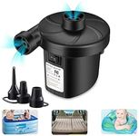 SARNESHWERAM Electric Air Pump for Inflatable Swimming Pools, Air Beds & Toys – Portable High-Pressure Pump for Mattress, Pool Floats, Sofa – Ac 230v Air Blower for Indoor & Outdoor Use – Black