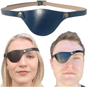 Eye Patches for Adults Right and Left Eyes - Black Adult Leather Eyepatch for Lazy Eye - Handmade Leather Eye Patch for Adults for Eye Glasses and Pirate Cosplay (Black)