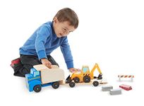 Melissa & Doug Dump Truck & Loader | Wooden Vehicles & Trains | Trucks & Vehicles | 3+ | Gift for Boy or Girl