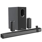 ZEBRONICS Juke BAR 7400 PRO 5.1 Channel soundbar with 6.5" subwoofer, 400W RMS, Dual Rear Satellites, HDMI (ARC), Optical in, AUX, BT v5.0, USB in, Remote Control,LED Display and Wall Mount(Black)