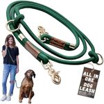 Sticks N' Bones co Hands Free Dog Leash Waist Leash for Dog Walking Running Crossbody Multifunctional Dog Leash Adjustable Heavy Duty Leash 2 Dogs Dual Handle Slip Lead Puppy Training Leash