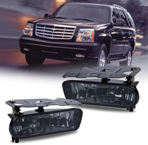 G-PLUS Front Bumper Fog Lights Assembly Compatible With Cadillac 2002 2003 2004 2005 2006 Escalade,Driving Fog Lamps w/ 899 12V 37.5W Bulbs(Smoky Lens)