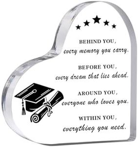 Graduation Gifts 2026 for Her & Him – Inspirational Acrylic Heart Keepsake, College, High School & Master’s Degree Graduation Gift