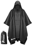 PTEROMY Hooded Rain Poncho for Adul