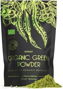 SuperSelf Organic Super Greens Powder - Daily Superfood Green Powder with Matcha, Spirulina, Wheatgrass, Chlorella, Acai - 40 Servings - 12 Supergreens High in Vitamins, Protein, Fibre - No Additives