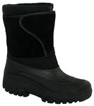 Adults Waterproof Sole Fur Lined Rain Snow Ski Mucker Boots Size 3-8 (UK8, Black Suede LS89)