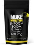 Nuke Nutrition Shroom Boom Mushroom Complex Capsules x120 - Mushroom Supplement with Chaga, Codyceps, Shiitake, Maitake, Lions Mane & Reishi - Pure & Natural Mushroom Extract Blend