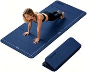 Foldable Yoga Mat Thick 10mm-WUWAN Extra Large Exercise Mat, TPE Material, Non-Slip Fitness Folding Mat Easy to Carry, Suitable for Home Workout Travel Pilates (75" x40",2/5") (Blue) (123)