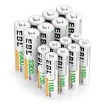 EBL AA AAA Batteries Combo 16 Sets with 8PCS AA 2300mAh and 8-Count AAA 1100mAh Rechargeable Batteries