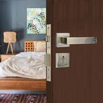 Godrej Mortise Lock | Handle Lock Set for Main & Bedroom Door | Cascade Rossette Home Décor Handle | Antique Brass Finish | 60 mm 1CK Cylinder - Knob from Inside and with 4 Keys,with 5year Warranty