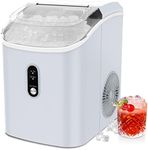 COWSAR Nugget Ice Maker Countertop, Chewable Pebble Ice Machine, Quick Ice Making 34Lbs/Day, Self-Cleaning, Portable Ice Maker for Home Kitchen Office Party, Gray