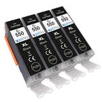 Go Inks 4 Black Ink Cartridges to replace PGI-550Bk Compatible/non-OEM for PIXMA Printers